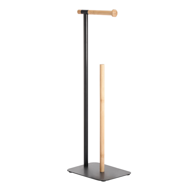 Richae Free Standing Toilet Paper Holder, Black