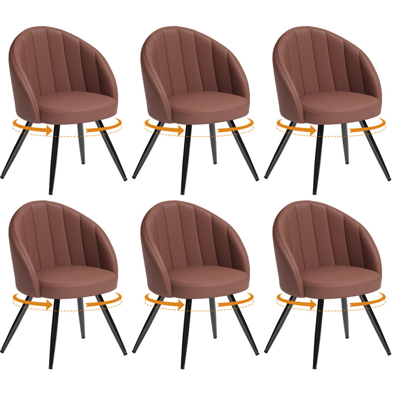 41cm H Upholstered Upholstered Back Armchair, Brown, 6