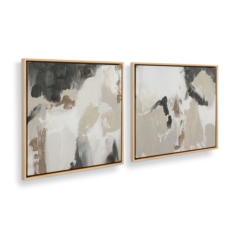 «Monochromatique mosaïque», 2 pièces sur toile, H 16,75 po x l 16,75 po x P 1,75 po, Érable américain encadré