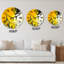 Jaune, jaune, noir et blanc liquide Art Ix - horloge murale moderne-397930231
