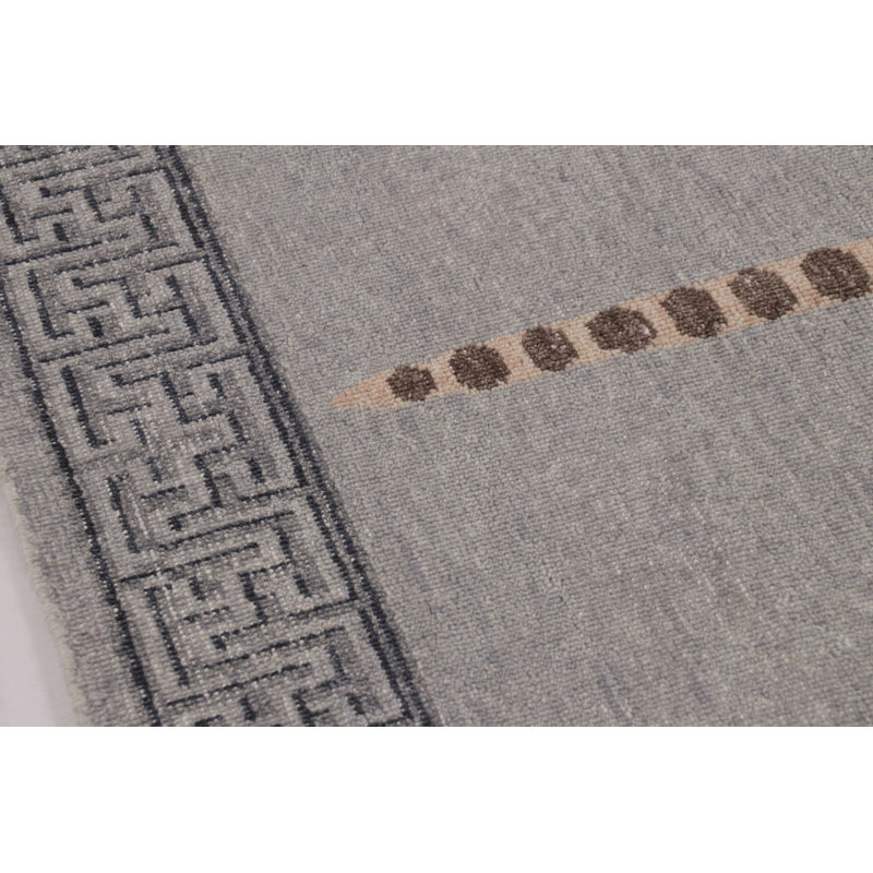 Rug & Kilim’S Distressed Tiger Rug In Gray With Beige And Brown Pictorial