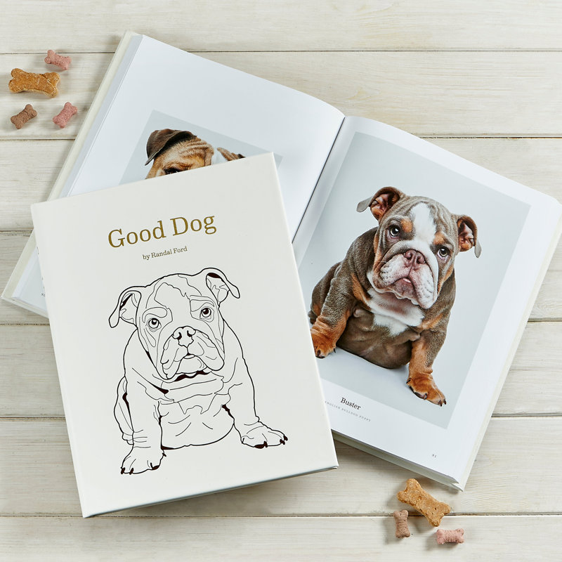 Graphic Image Good Dog Coffee Table Book, Leather, Ivory