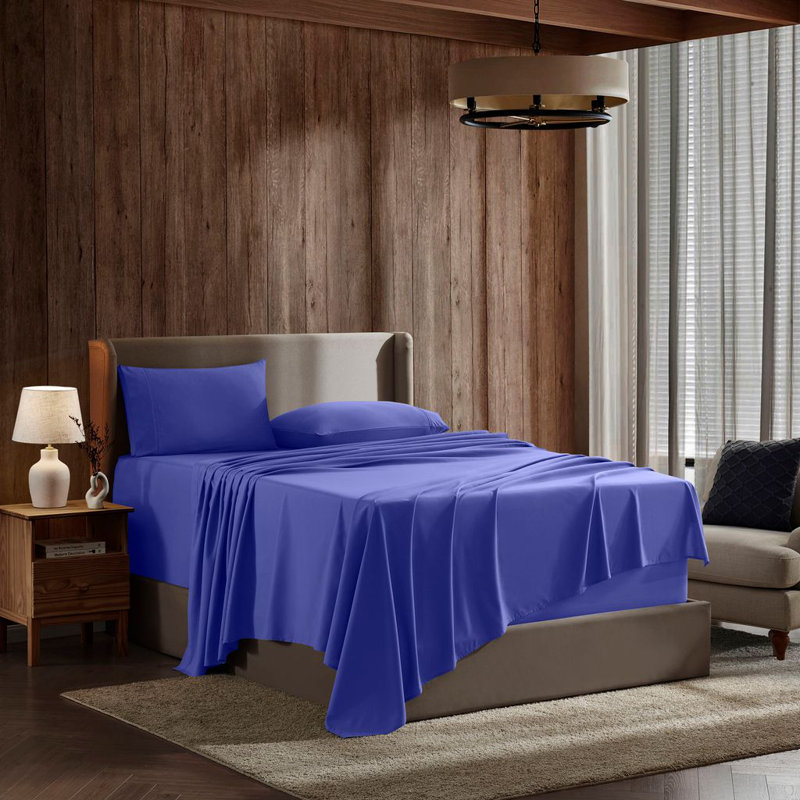 Ensemble de draps ultra doux et respirant Hotel Collection, Bleu royal, Ensemble de draps pour lit simple + drap-housse + 