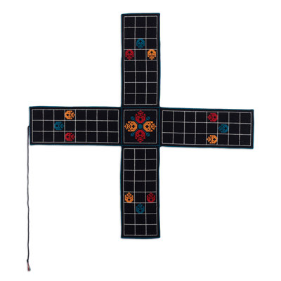 Jeu de chopad en coton brodé Novica Handmade Indias