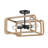 Deltana 4-Light Semi-Flush In Matte Black With Natural Raphia Rope