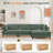 Chenille Upholstered 3-Seater L-Shaped Sofa With Chaise And Wide Back Cushions-1140891068