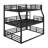 Metal Triple Bunk Bed With Safety Guardrails-1274283673