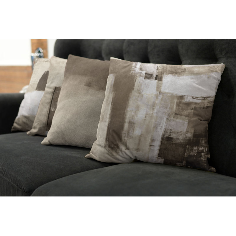 Reversible Pillow Cover, 20" H x 20" W, Taupe Dark Eggshell