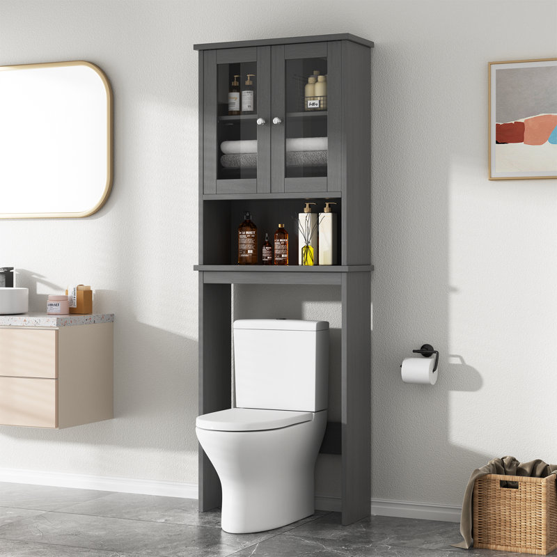 Bellavance Freestanding Over the Toilet Storage, Gray