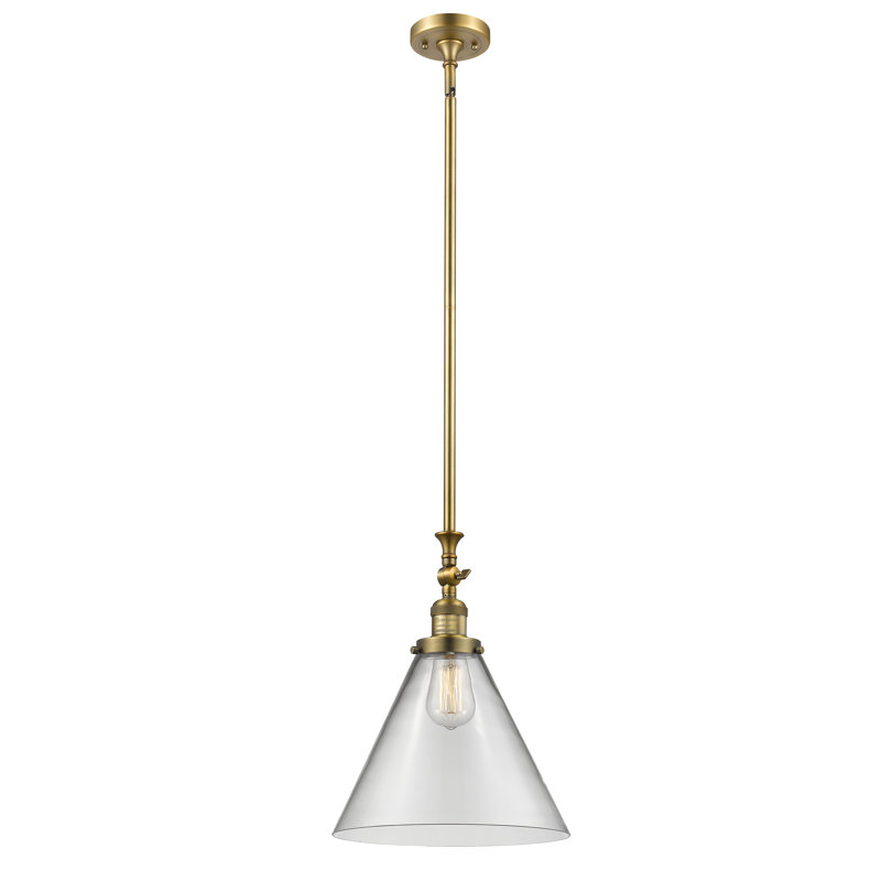 1 - Light Single Pendant, Brushed Brass, Seedy, No Bulb Included