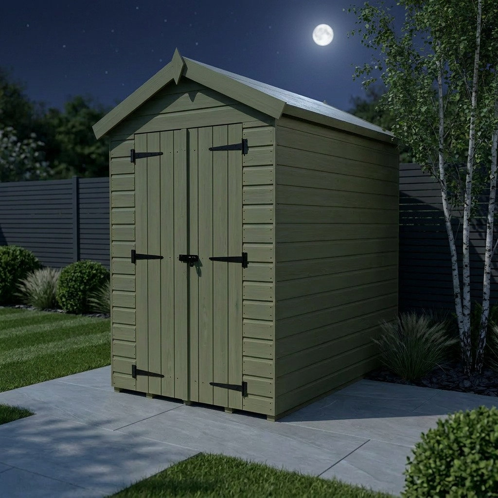 Total Sheds 4ft x 7ft Apex Garden Shed - Double Door - No Windows - Pressure Treated Timber - UK Manufactured