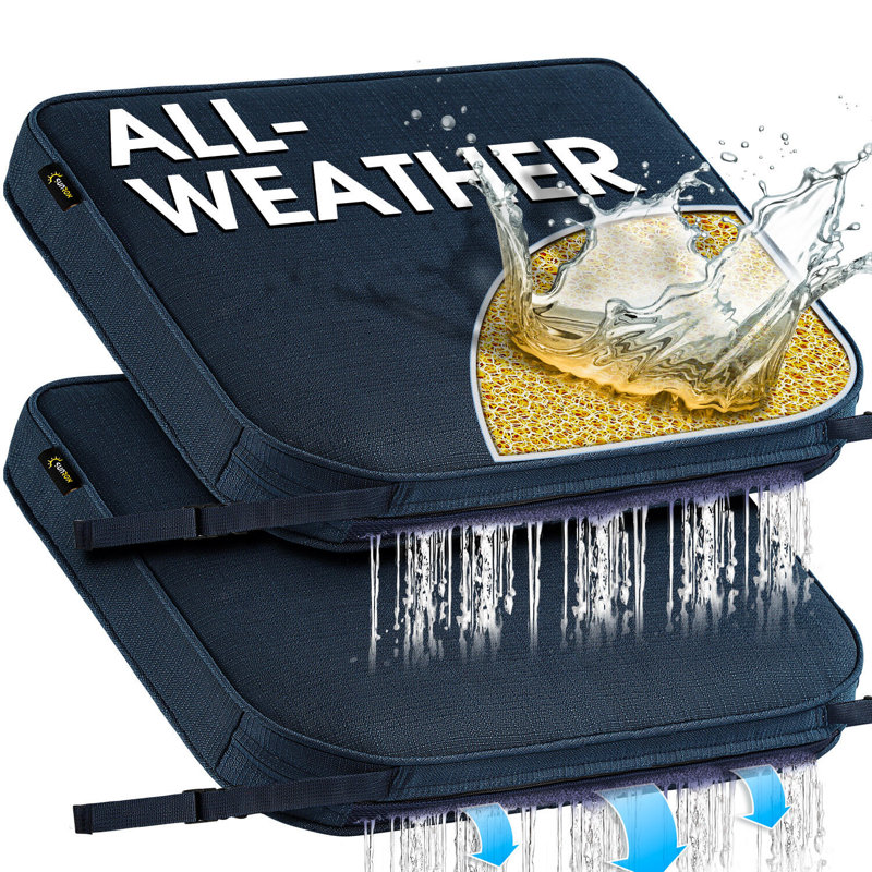 SUNROX All-Weather Outdoor Chair Cushion, 18.5" H x 16" W, Navy