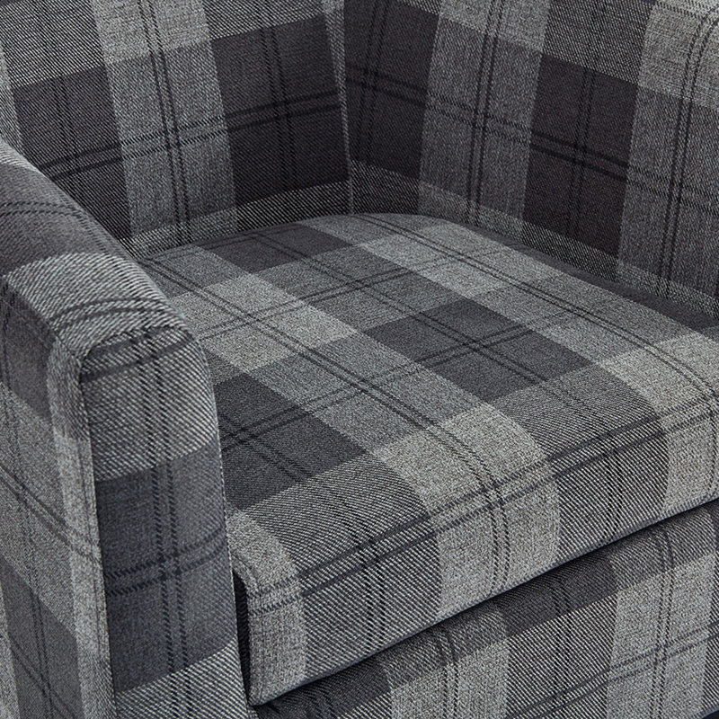 Alamdaar Bucket Chair, Tartan, Grey