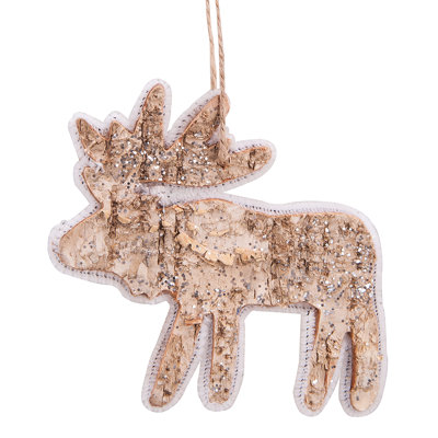 Ornement figurine suspendu paillettes caribou