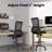 Adjustable Drafting Chair for Standing Desk, Tall Mesh Office Chair with Foot Ring, Flip-Up Armrests, Adjustable Lumbar Support, 120° Recline, Heavy-Duty 300 lb