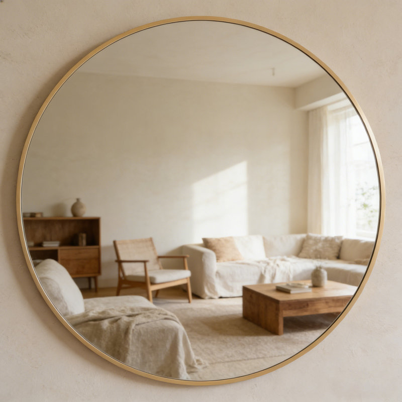 Miroir de salle de bain 32 po, 32 po x 32 po, Doré