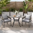 2-Person Outdoor Square Patio Dining Set with PE Rattan Chairs & Cushions