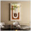 Décoration murale réglable en grès à 3 couleurs DEL avec plantes vertes simulées - sculpture d'art 3D, vase en verre, statue de lapin pour salon, chambre à coucher, couloir