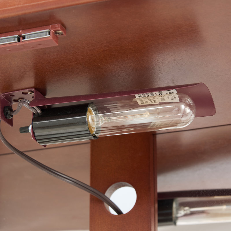 Vitrine lumineuse avec espace de rangement ouvert, Noyer