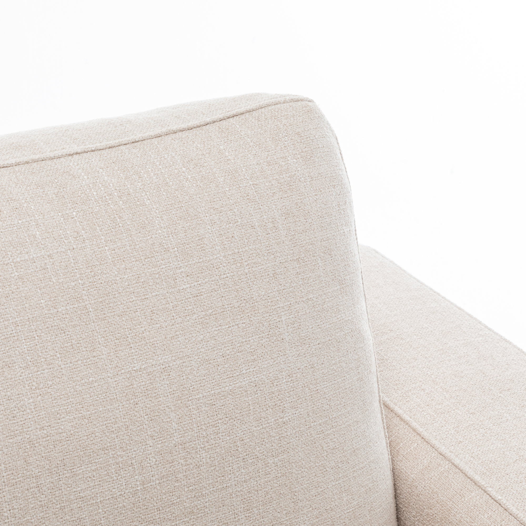 Essex 2-Piece 118" Upholstered Sectional, Left Hand Facing, Beige Cotton Blend