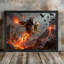 «Black Rider» encadré noir sur un chat squelette, art mural sombre-2139045171