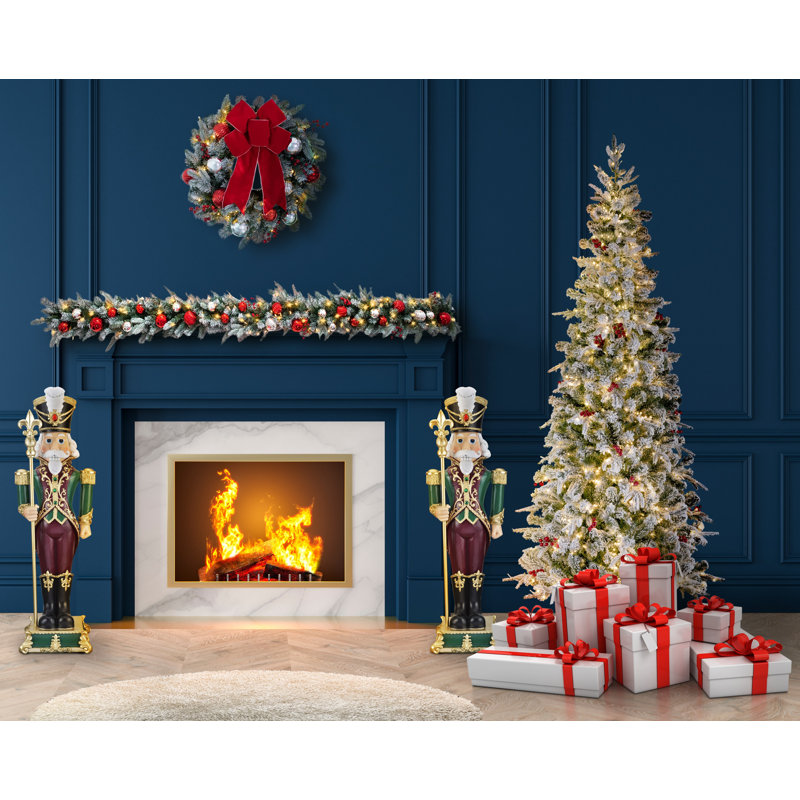 35" Christmas Nutcracker with Fleur de Lis