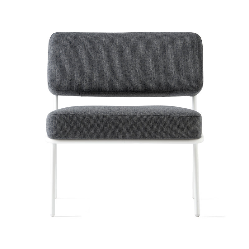 Chaise longue rembourrée Sixty, Polyester noir, Blanc