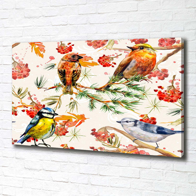 Conifers And Birds - Wrapped Canvas Print