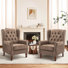 Fauteuil d'appoint capitonné en tissu capitonné