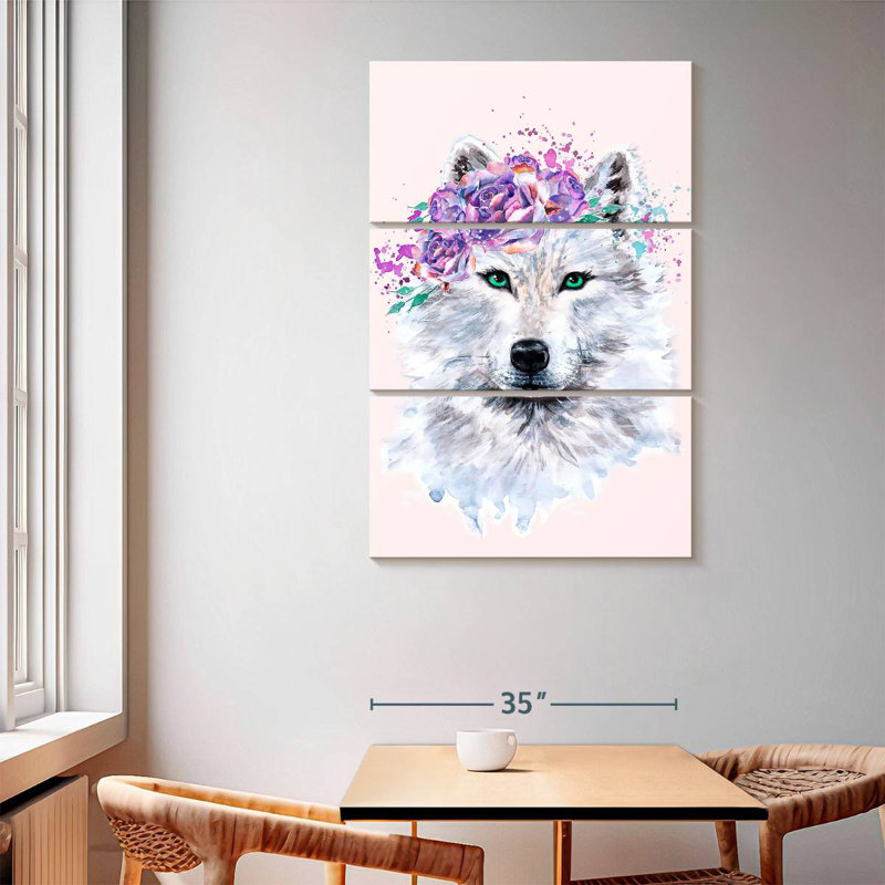 Brampt Floral Wolf, 65" H x 42" W