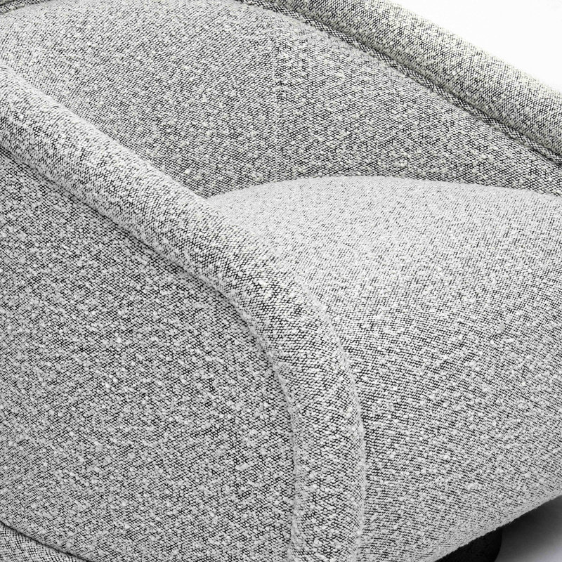 Boucle Swivel Chair, Gray Polyester Blend