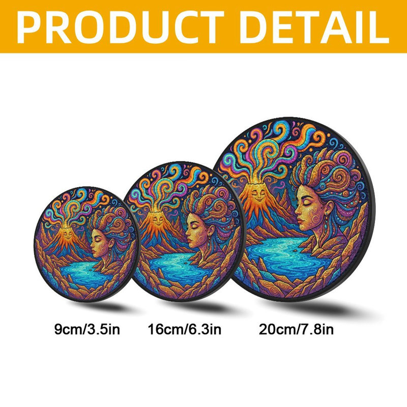 Vitrail psychédélique avec vitrail pour fenêtre, 3,5 x 3,5 po (9 x 9 cm)