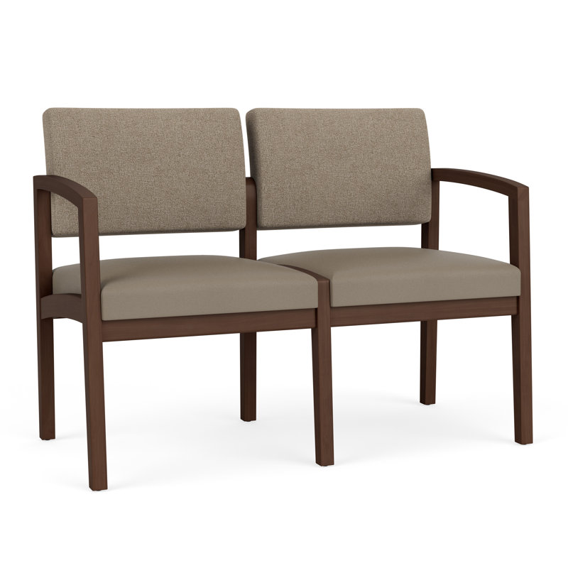 Lenox 2-seater tandem chair, Noyer Riftwood, Archetype Silt / Modena Farro