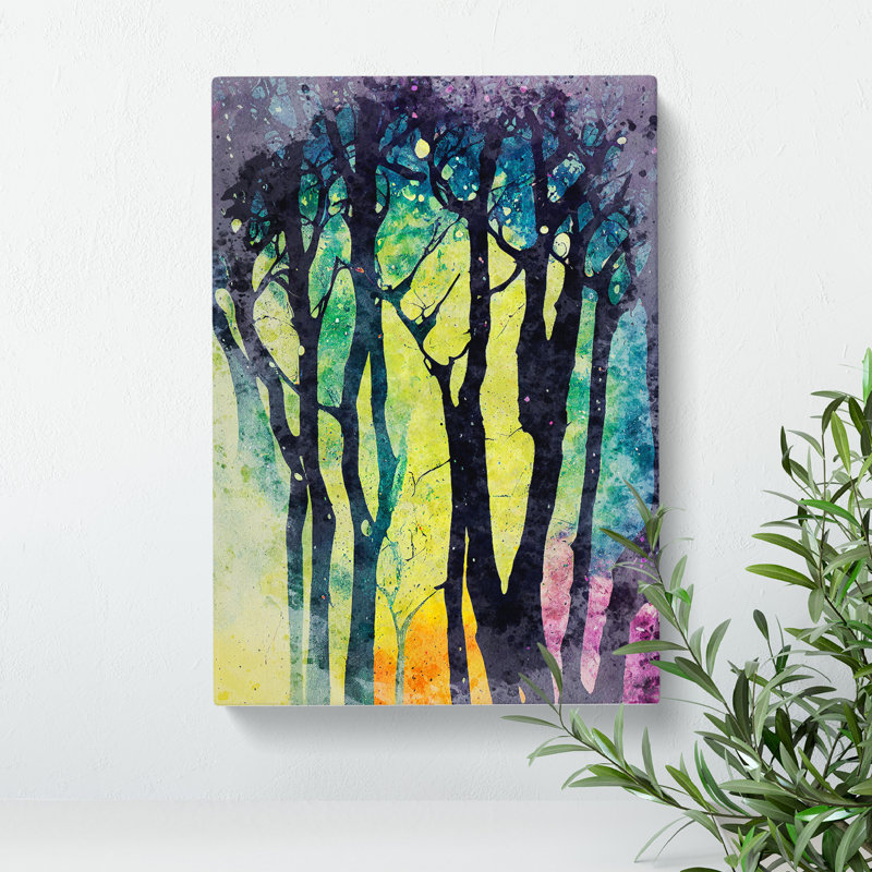 Paint Splash Forest No.2 - Wrapped Canvas, 50cm H x 35cm W x 3cm D