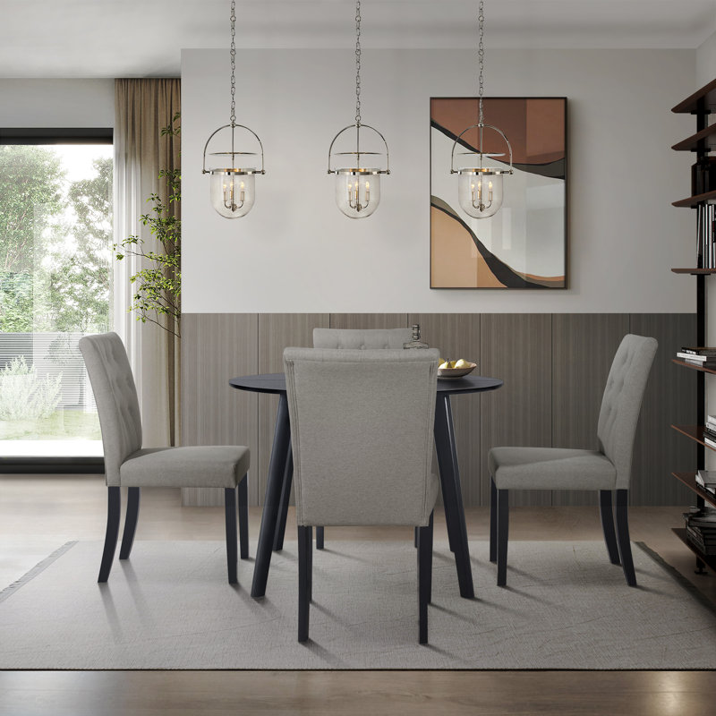 Asuncin 4 - Person Four Leg Dining Set, Gray