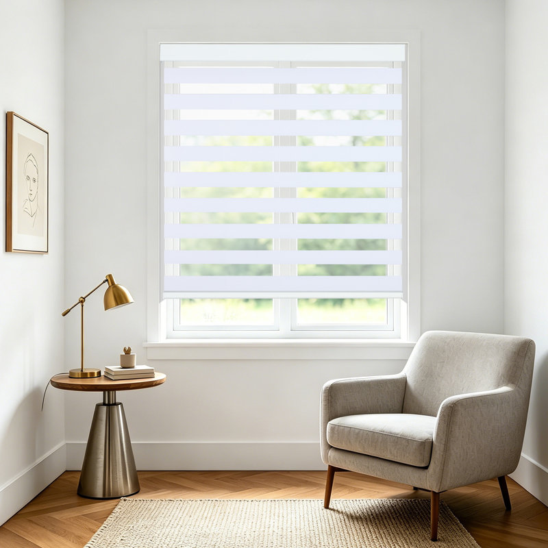  Zebra sans cordon pour fenêtres, blanc, l 27 po x H 48 po, 27"W x 48"H, Blanc-occultant