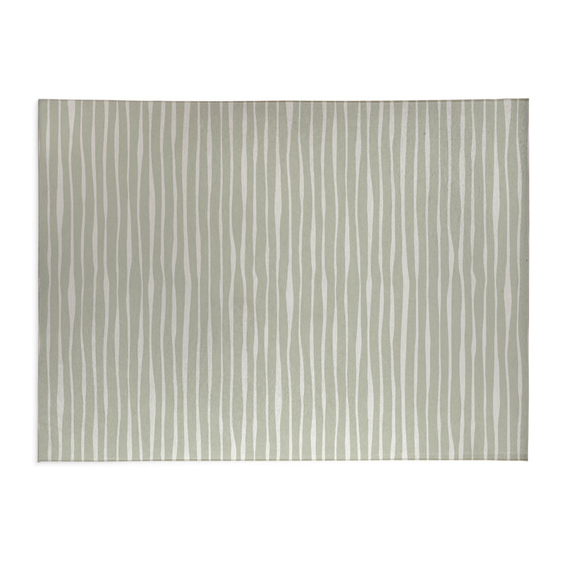 Tapis de cuisine Spine Colonne, Vert clair, Rectangle 5 pi x 7 pi, Small Striped