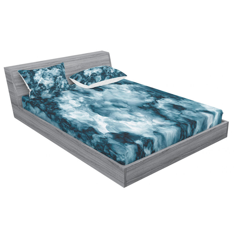 Microfiber Abstract Sheet Set, Full Sheet Set with Fitted Sheet