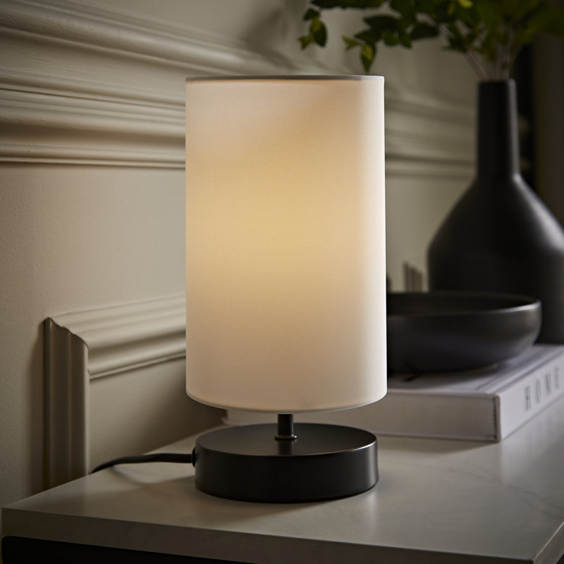Romica Metal Table Lamp, Matt Black, White, No