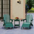 5 Pcs Hdpe Folding Adirondack Chairs Seating Group With Table And Ottoman