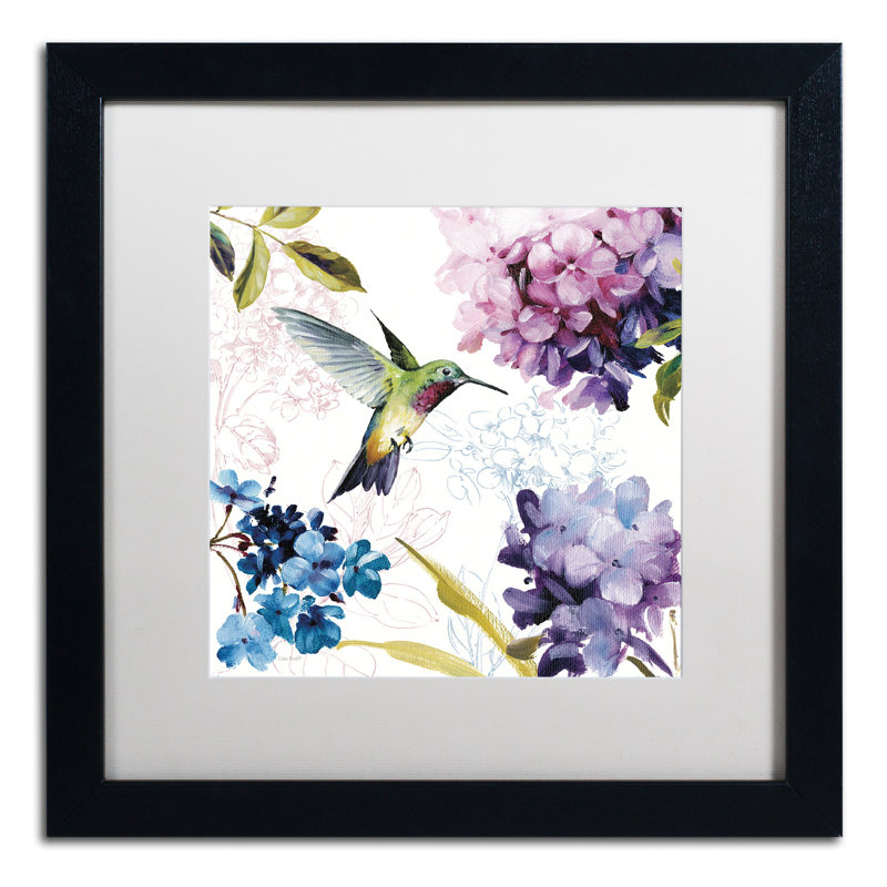 «Spring Nectar Square II» par Lisa Audit - Reproduction d'art sur toile encadrée, H 11 po x l 14 po x P 0,5 po, Cadre brun