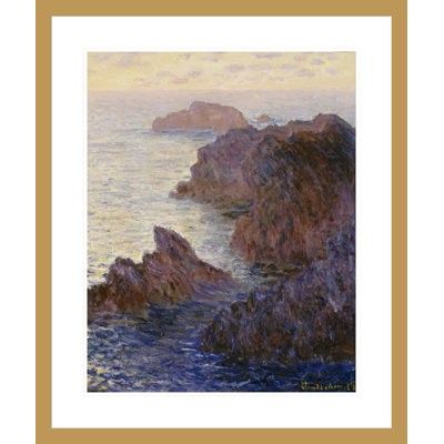 «Rocky Point at Port-Goulphar» par Claude Monet, impression giclée encadrée
