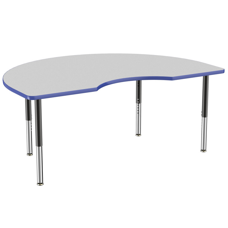 Table d'activité 48 "x 72" avec moulures en T et pieds réglables, Gris/Bleu/Noir, Super