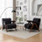 Dormon Upholstered Boucle  Armchair with Solid Wood Legs-1302436132
