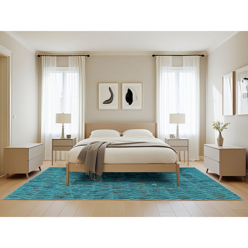 Performance Wool Geometric Indoor Rug, Rectangle 5' x 8'