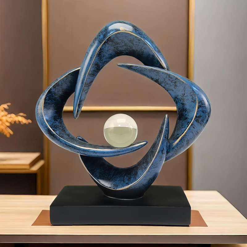 Abstract Resin Sculpture Home Decor Blue