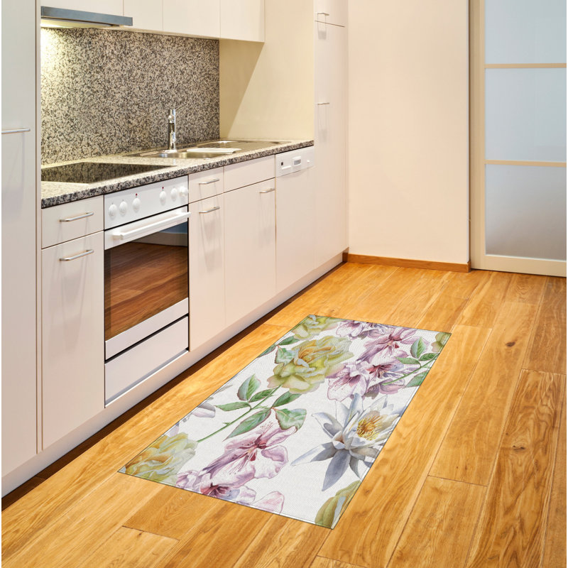 Floral High Density Long Fiber Poly Threads Decorative Area Rug Carpet, Rectangle 2'7" x 5'