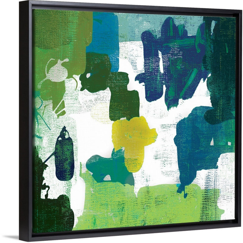 Block Paint I, reproduction d’art sur toile, Cadre noir, H 22 po x l 22 po x P 1,75 po