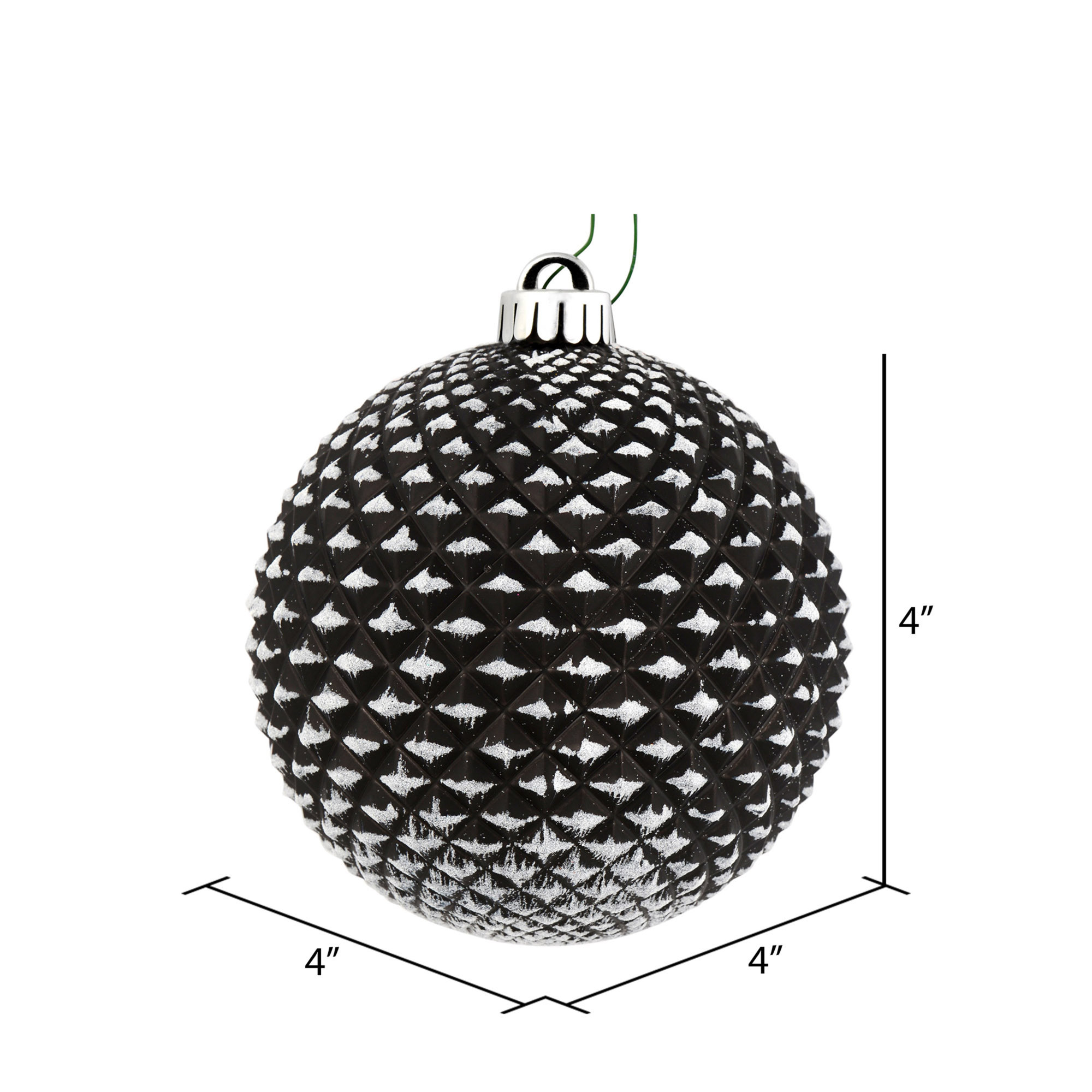 Durian Glitter Ball Ornament, Black