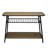 Metal 42.13 in. Brown Rounded Rectangle Table with Rack and Bottom Shelf
